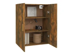 Armario de pared colgante roble ahumado 69,5x34x90 cm