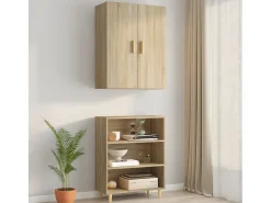Armario de pared colgante de roble Sonoma 69,5x34x90 cm
