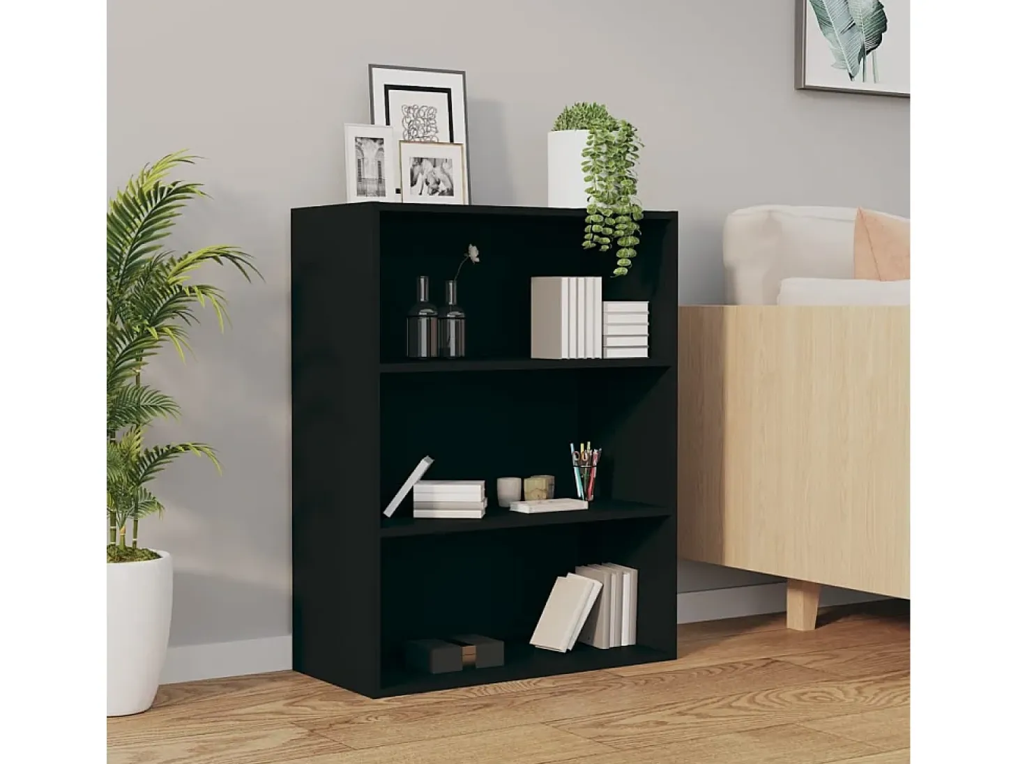 Armario de pared colgante negro 69,5x32,5x90 cm