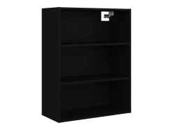 Armario de pared colgante negro 69,5x32,5x90 cm