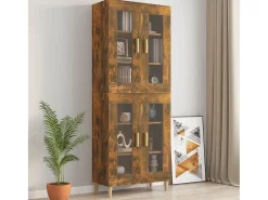 Armario de pared colgante roble ahumado 69,5x34x90 cm