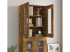 Armario de pared colgante roble ahumado 69,5x34x90 cm