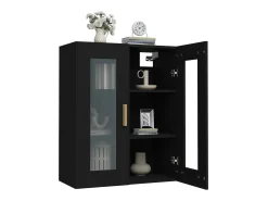 Armario de pared colgante negro 69,5x34x90 cm