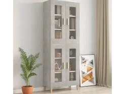 Armario de pared colgante gris hormigón 69,5x34x90 cm