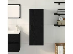 Armario de pared de roble negro 34,5 x 34 x 90 cm Madera de ingeniería