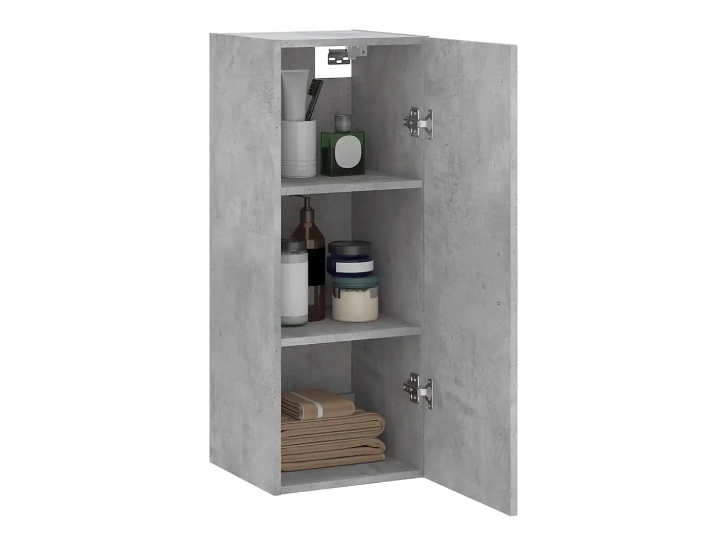 Armario de pared gris hormigón 34,5x34x90 cm