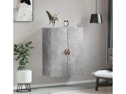 Armario de pared gris hormigón 69,5x34x90 cm