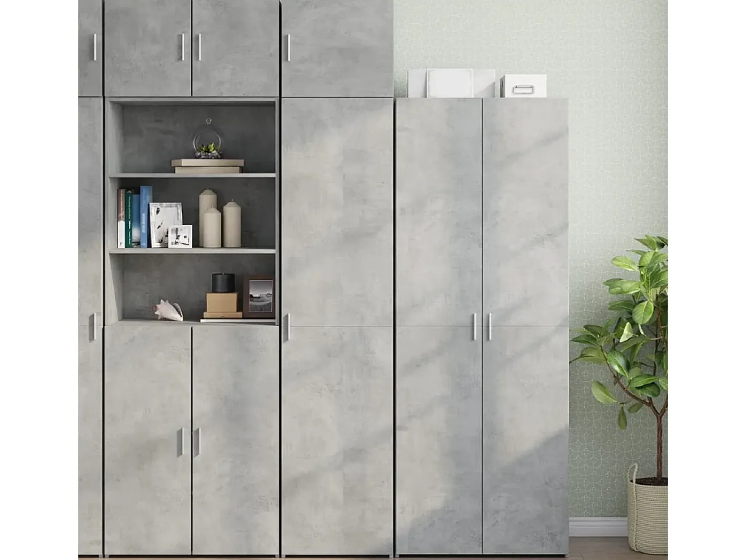 Armario de pared gris hormigón 45x42,5x40 cm madera de ingeniería