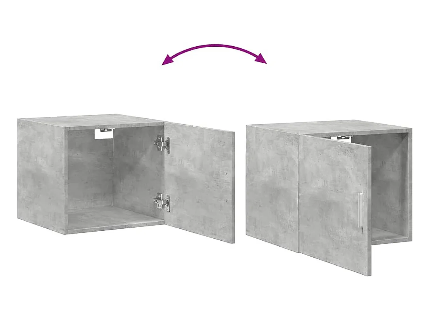 Armario de pared gris hormigón 45x42,5x40 cm madera de ingeniería