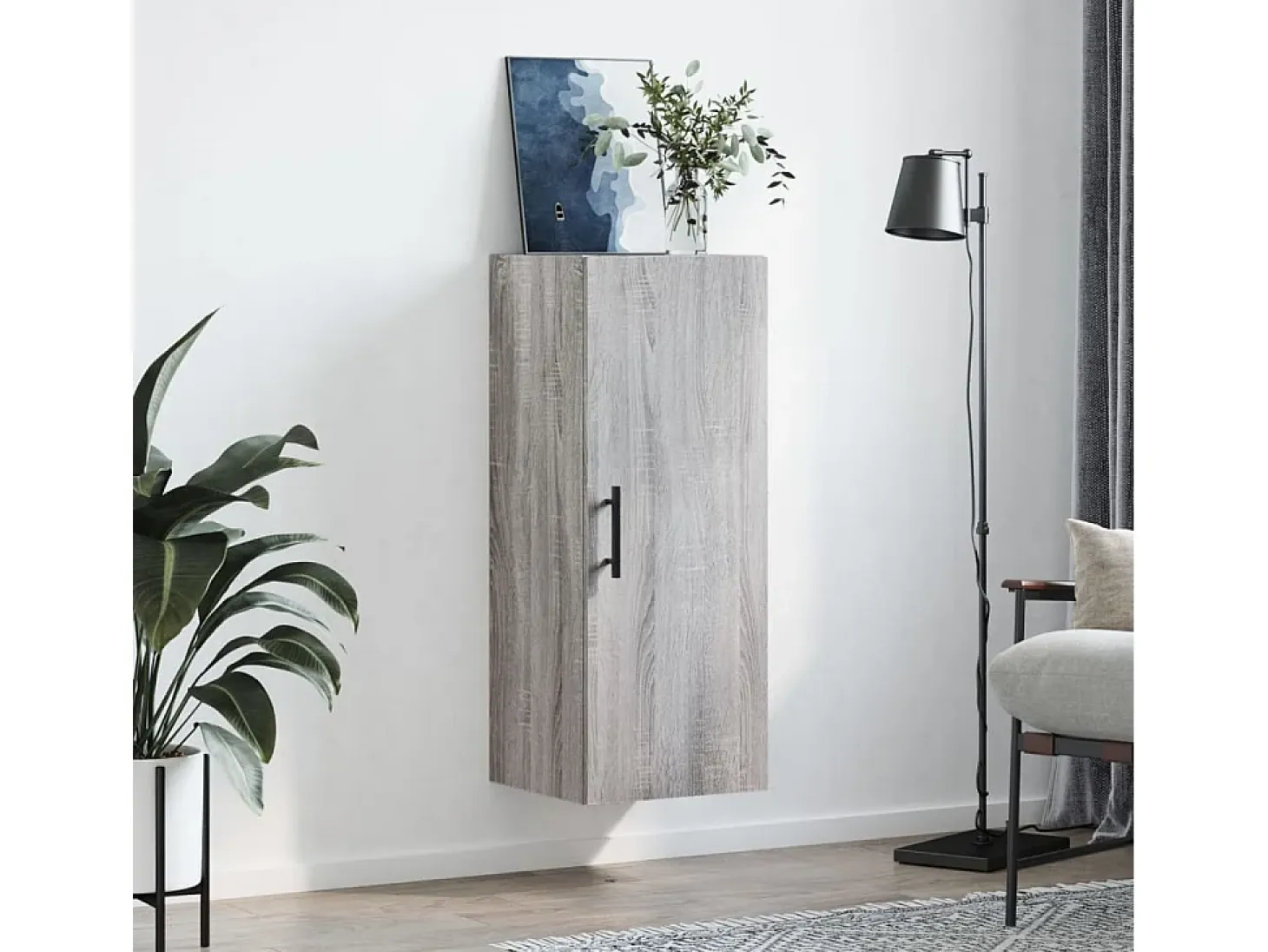 Armario de pared gris Sonoma 34,5x34x90 cm