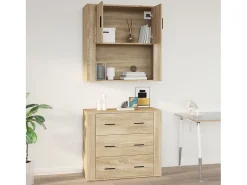 Armario de pared madera contrachapada roble sonoma 80x33x80 cm