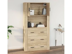 Armario de pared madera contrachapada roble sonoma 80x33x80 cm
