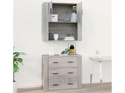 Armario de pared madera contrachapada gris Sonoma 80x33x80 cm