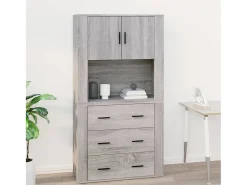 Armario de pared madera contrachapada gris Sonoma 80x33x80 cm