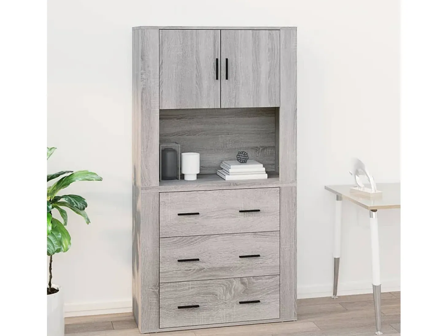 Armario de pared madera contrachapada gris Sonoma 80x33x80 cm