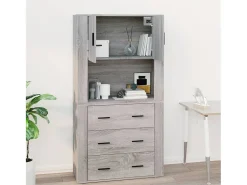 Armario de pared madera contrachapada gris Sonoma 80x33x80 cm