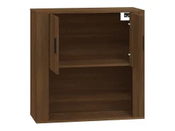 Armario de pared madera contrachapada marrón roble 80x33x80 cm