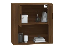 Armario de pared madera contrachapada marrón roble 80x33x80 cm