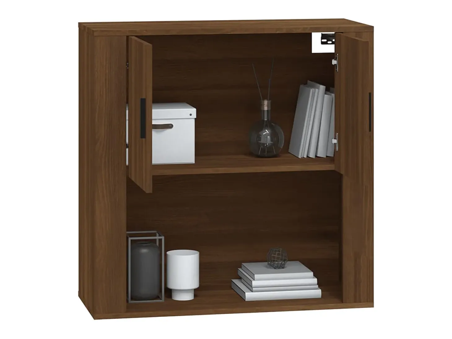 Armario de pared madera contrachapada marrón roble 80x33x80 cm