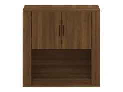 Armario de pared madera contrachapada marrón roble 80x33x80 cm