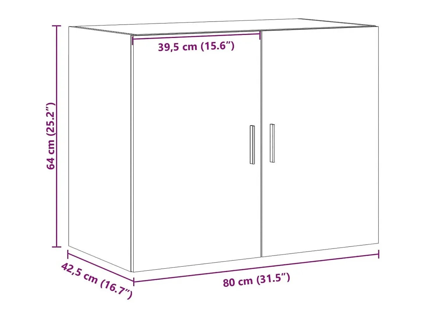 Armario de pared madera de ingeniería blanco 80x42,5x64 cm