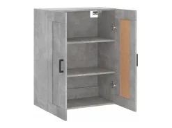 Armario de pared madera ingeniería gris hormigón 69,5x34x90 cm