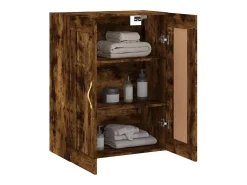 Armario de pared madera ingeniería roble ahumado 69,5x34x90 cm