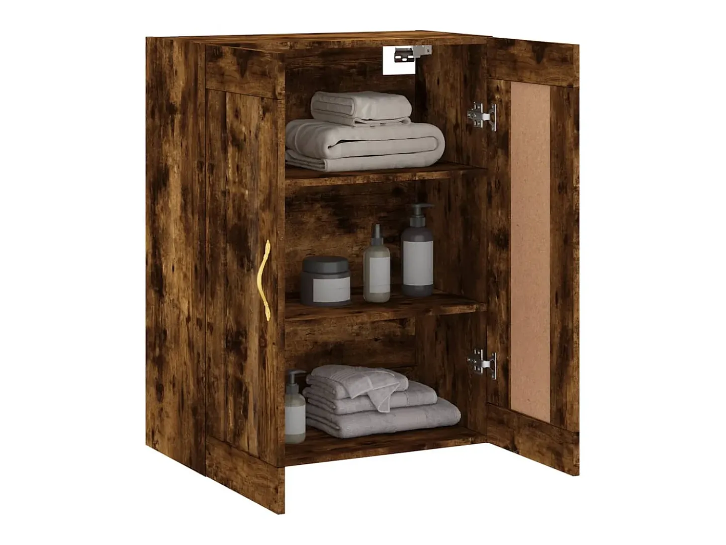 Armario de pared madera ingeniería roble ahumado 69,5x34x90 cm