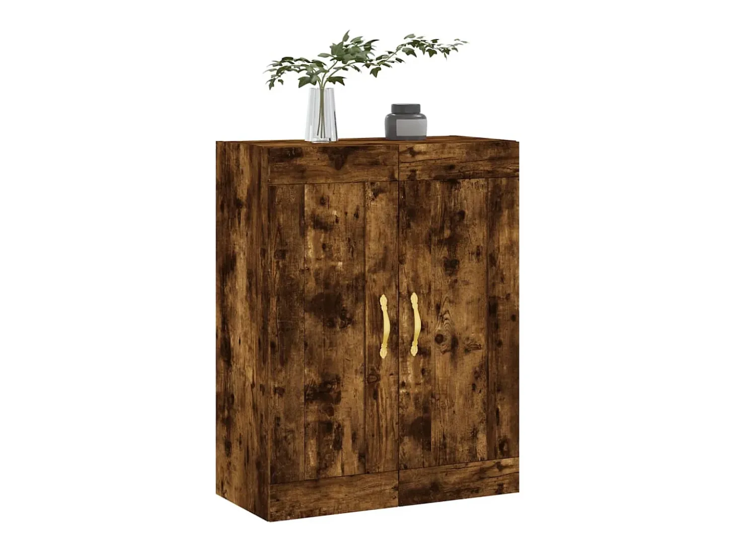 Armario de pared madera ingeniería roble ahumado 69,5x34x90 cm