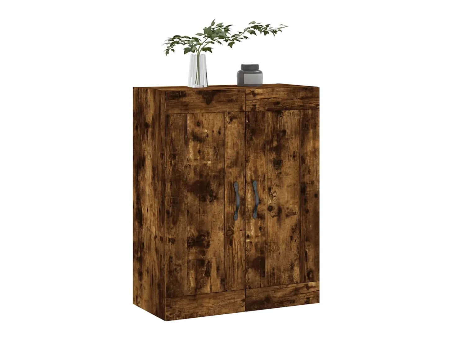 Armario de pared madera ingeniería roble ahumado 69,5x34x90 cm