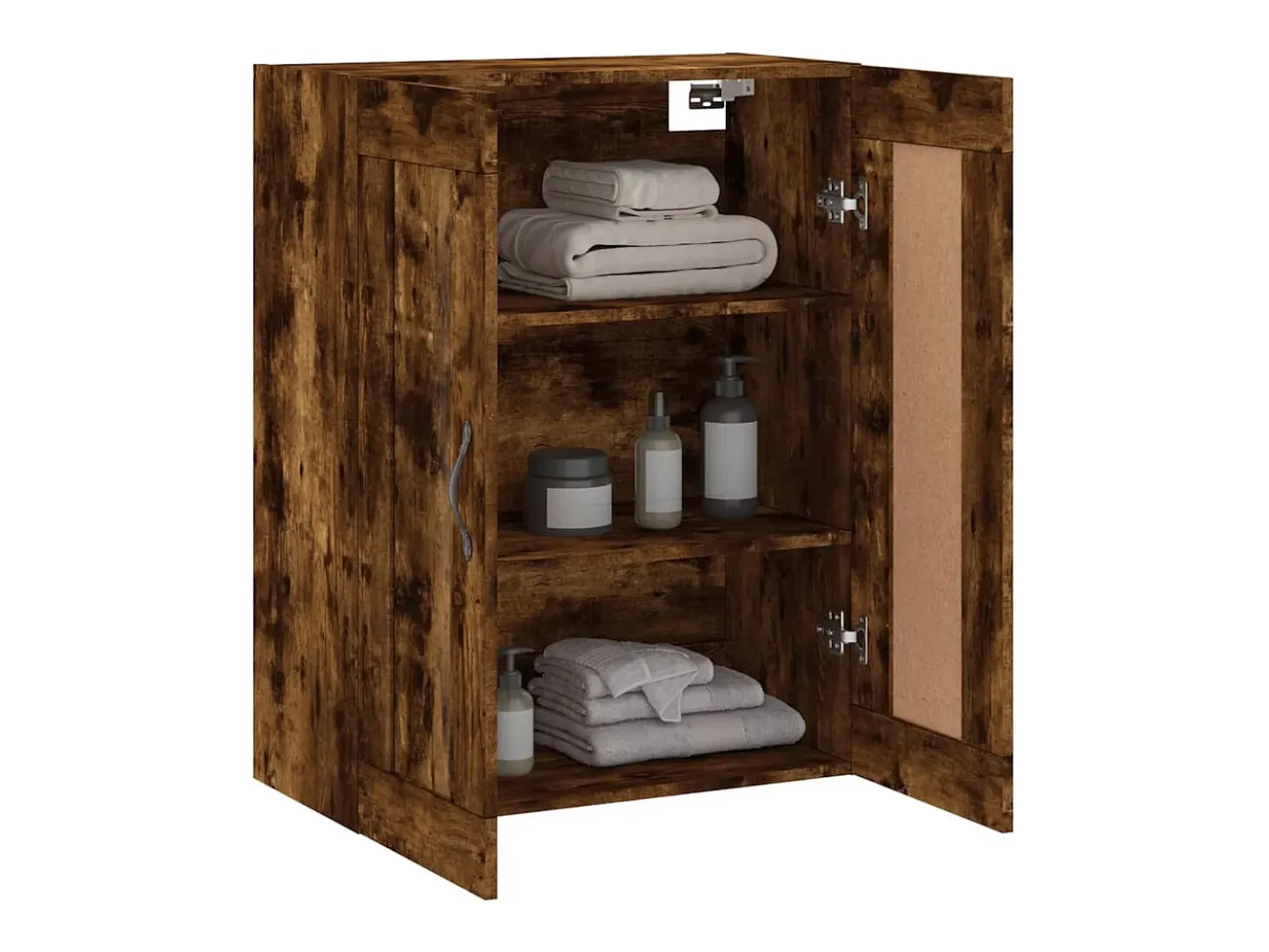 Armario de pared madera ingeniería roble ahumado 69,5x34x90 cm