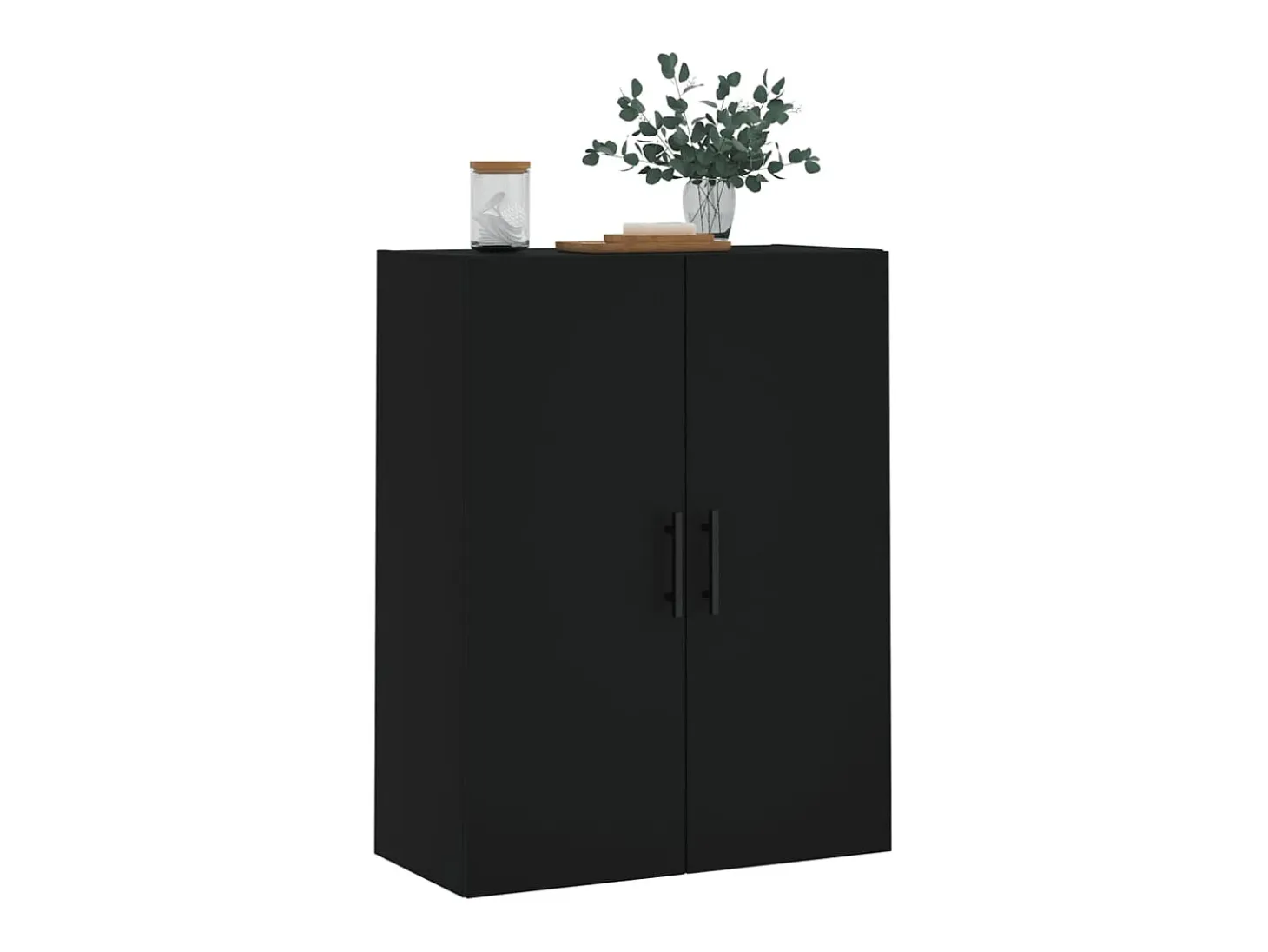 Armario de pared negro 69,5x34x90 cm