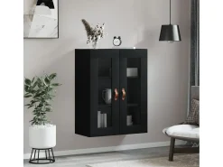 Armario de pared negro 69,5x34x90 cm