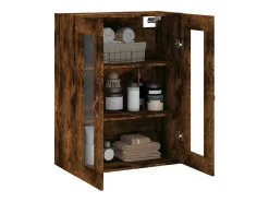 Armario de pared roble ahumado 69,5x34x90 cm