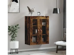 Armario de pared roble ahumado 69,5x34x90 cm