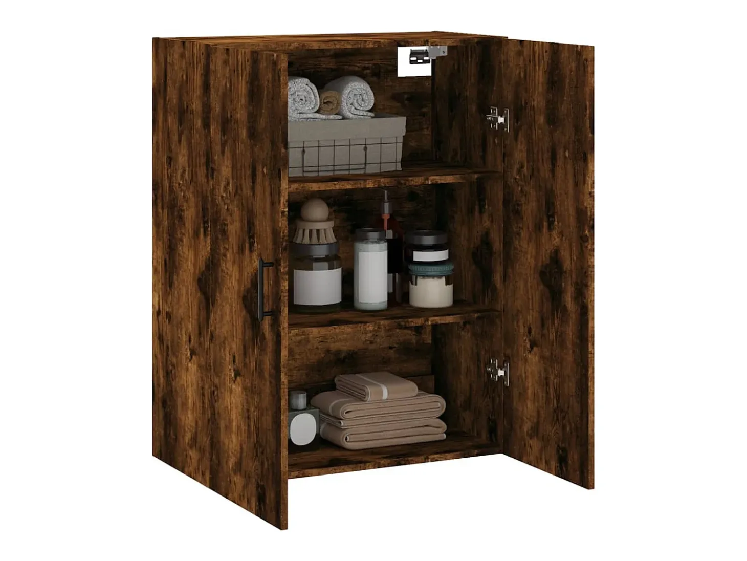 Armario de pared roble ahumado 69,5x34x90 cm