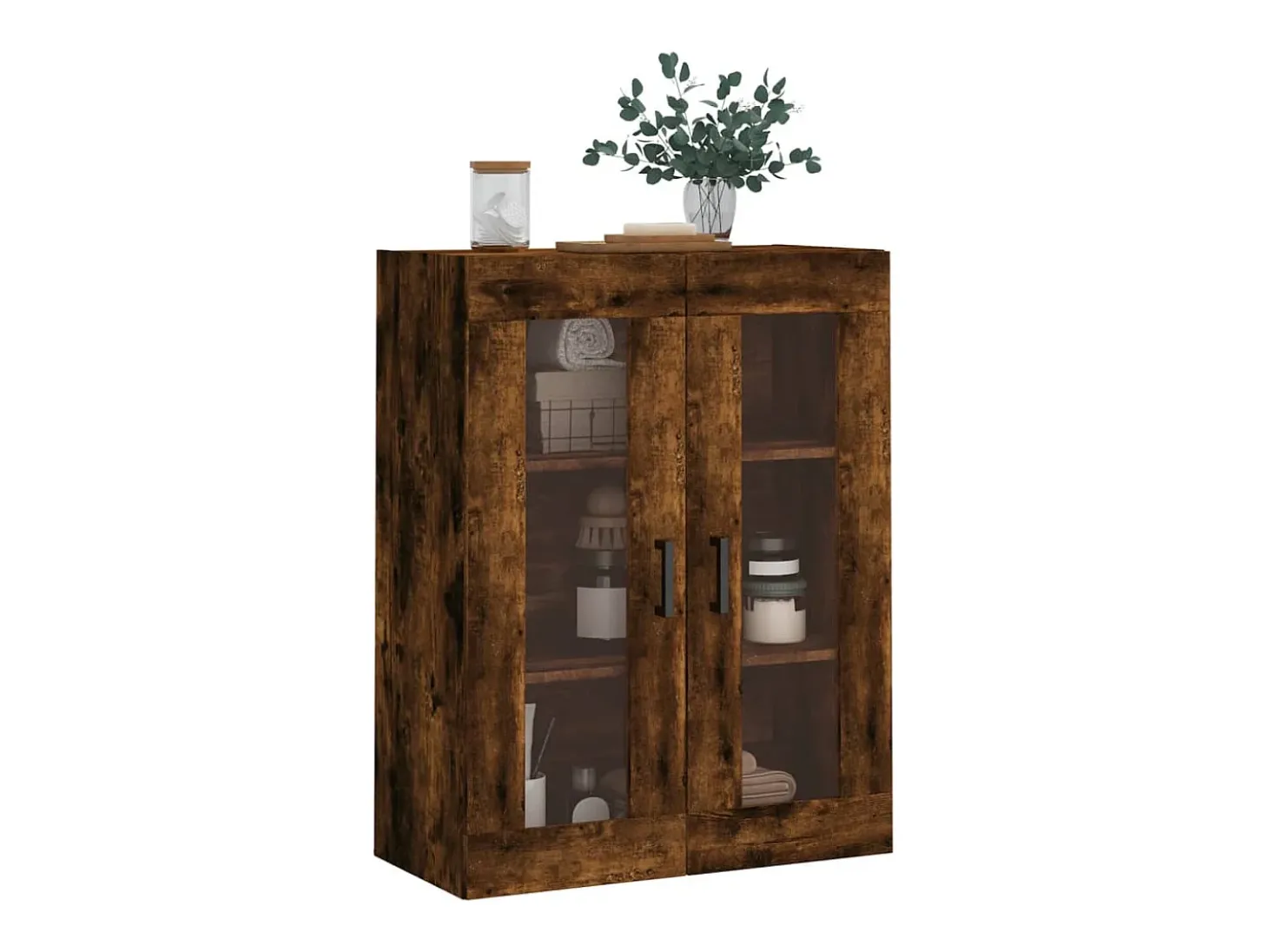 Armario de pared roble ahumado 69,5x34x90 cm