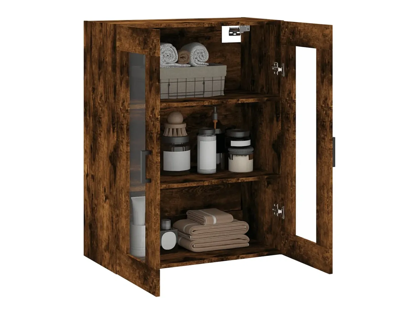 Armario de pared roble ahumado 69,5x34x90 cm
