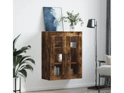 Armario de pared roble ahumado 69,5x34x90 cm