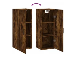 Armario de pared roble ahumado 34,5x34x90 cm