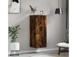 Armario de pared roble ahumado 34,5x34x90 cm