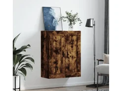 Armario de pared roble ahumado 69,5x34x90 cm madera de ingeniería
