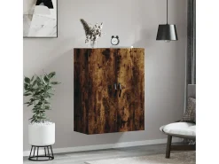 Armario de pared roble ahumado 69,5x34x90 cm madera de ingeniería