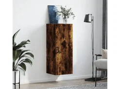 Armario de pared roble ahumado 34,5x34x90 cm