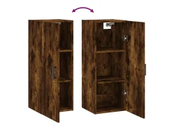 Armario de pared roble ahumado 34,5x34x90 cm