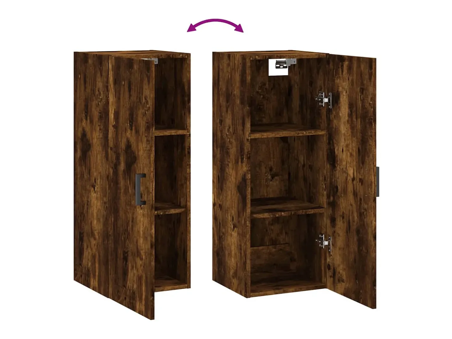 Armario de pared roble ahumado 34,5x34x90 cm
