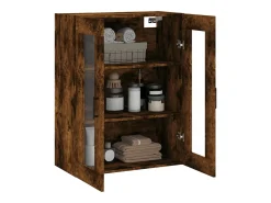 Armario de pared roble ahumado 69,5x34x90 cm