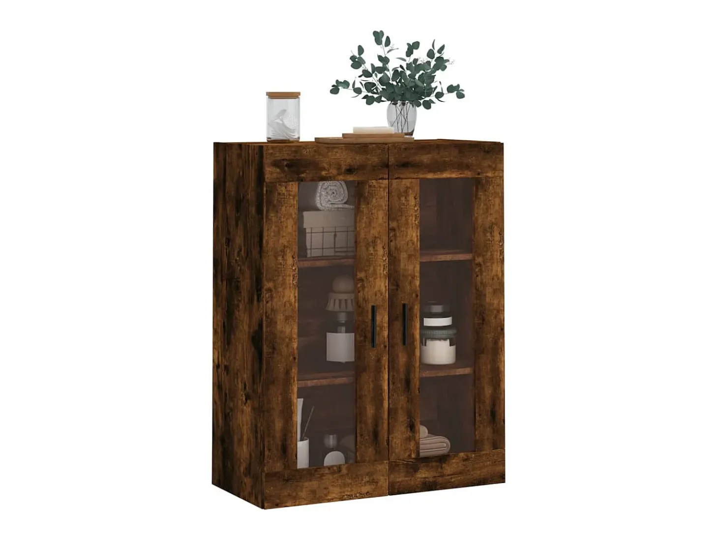 Armario de pared roble ahumado 69,5x34x90 cm