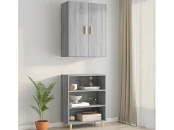 Armario de pared Sonoma gris 69,5x34x90 cm