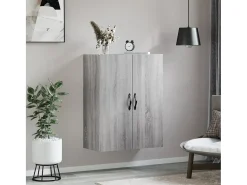 Armario de pared Sonoma gris 69,5x34x90 cm madera de ingeniería